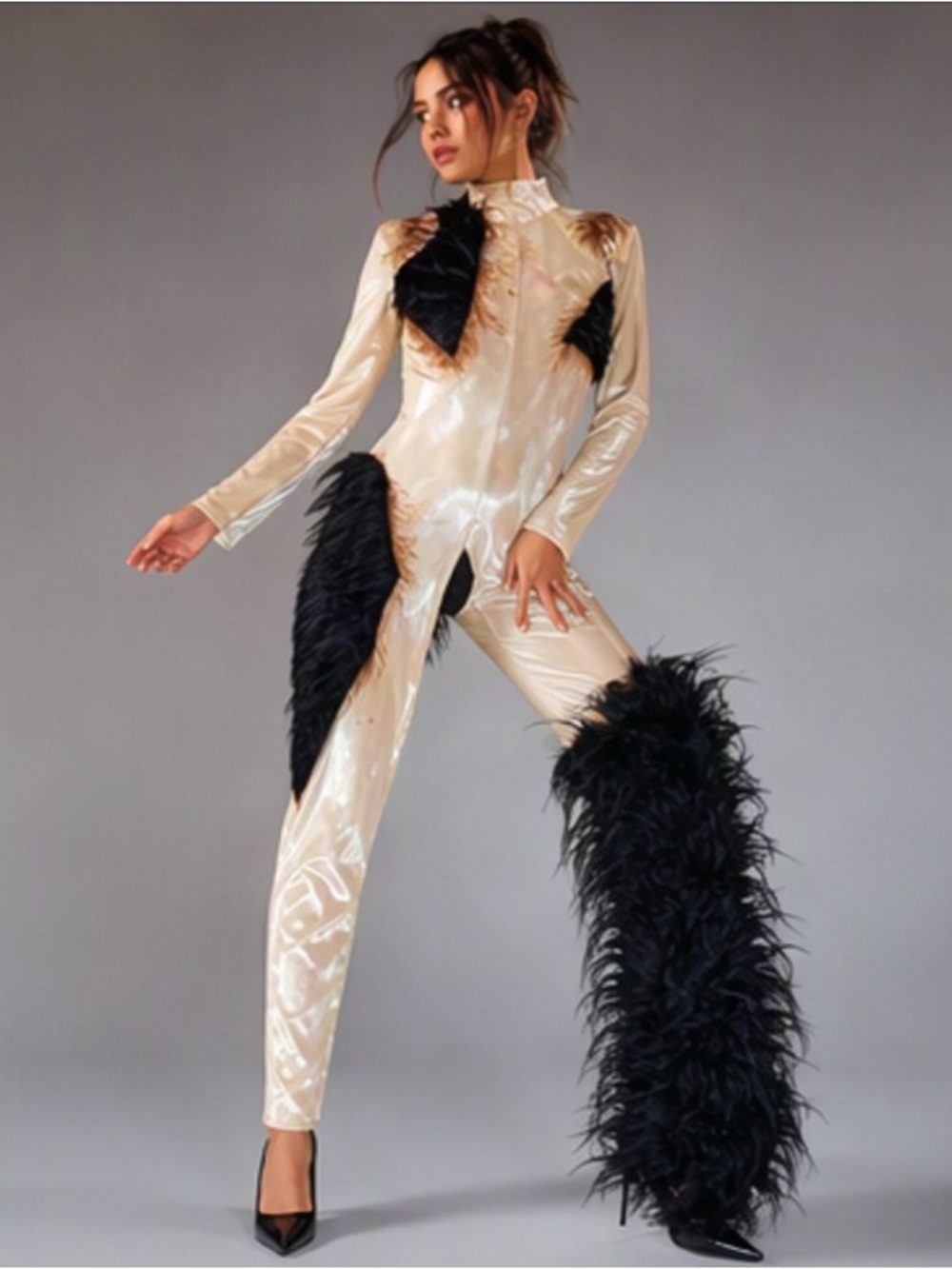 🌷Sexy Beast Shiny Bodysuit Costume🌷Halloween Jumpsuit
